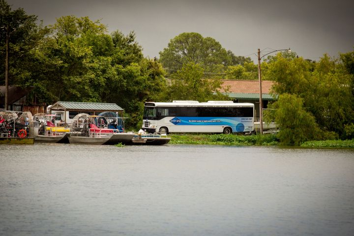 a boat parked next to a body of water