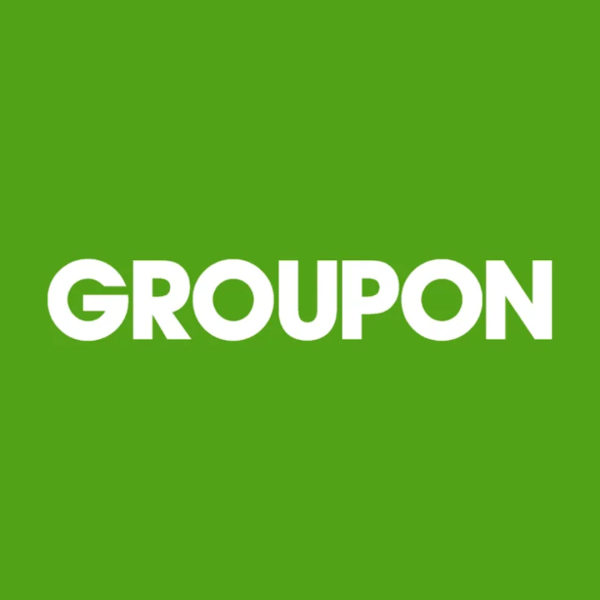 Groupon logo on a green background.